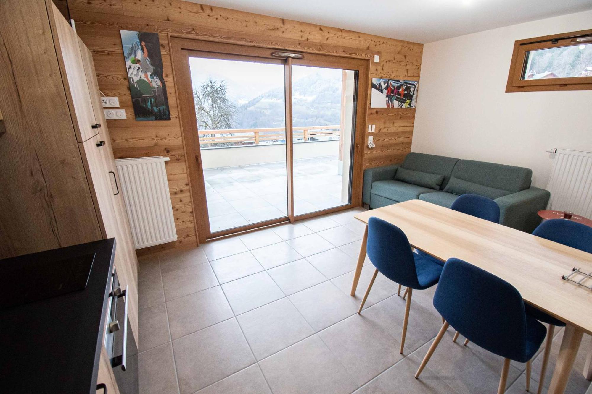 Dans Residence Neuve Le Snow Roc Sur Les Pistes, Grand Studio Cosy 5 Pers Avec Terrasse Panoramique, Sauna, Wifi Saint-Jean-dʼAulps المظهر الخارجي الصورة