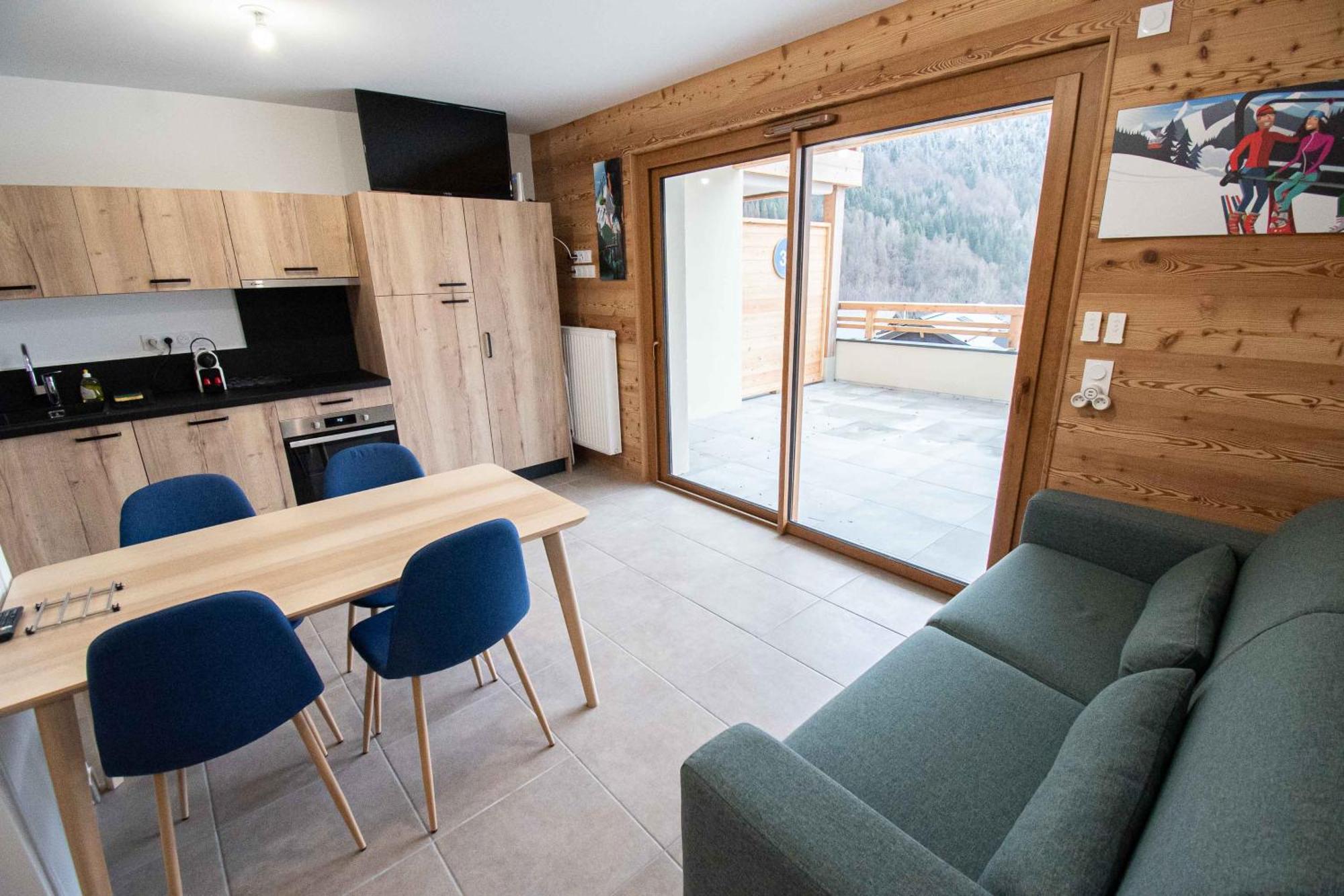 Dans Residence Neuve Le Snow Roc Sur Les Pistes, Grand Studio Cosy 5 Pers Avec Terrasse Panoramique, Sauna, Wifi Saint-Jean-dʼAulps المظهر الخارجي الصورة